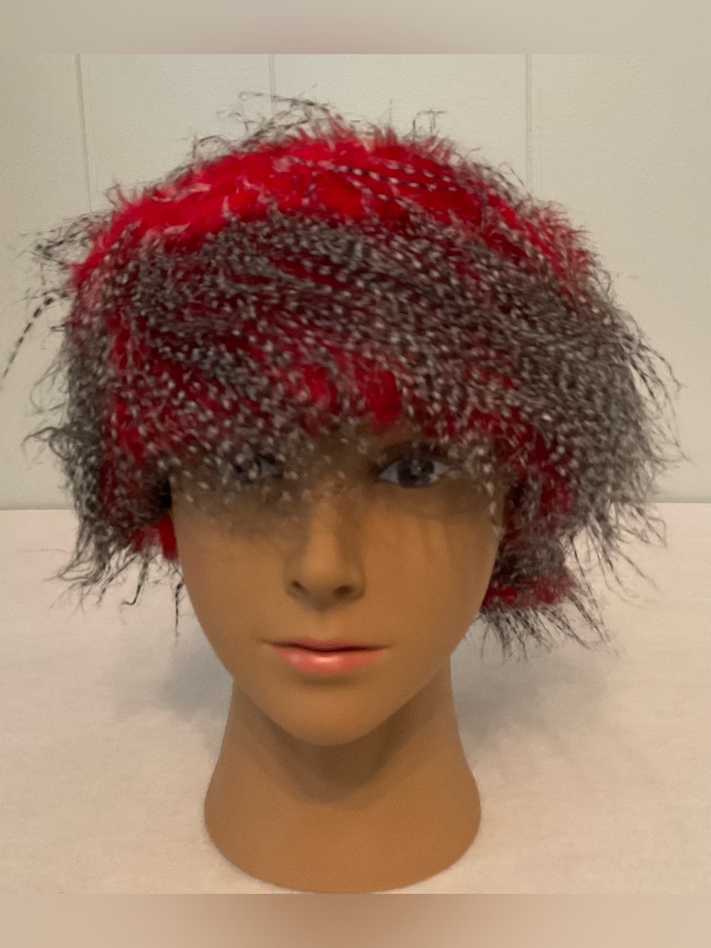 J. Allee Y2K Red Leopard Heart Fuzzy Eyelash Headband